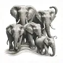 3 elephants tattoo design idea