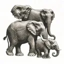 3 elephants tattoo design idea