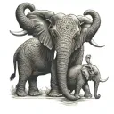 3 elephants tattoo design idea