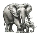 3 elephants tattoo design idea