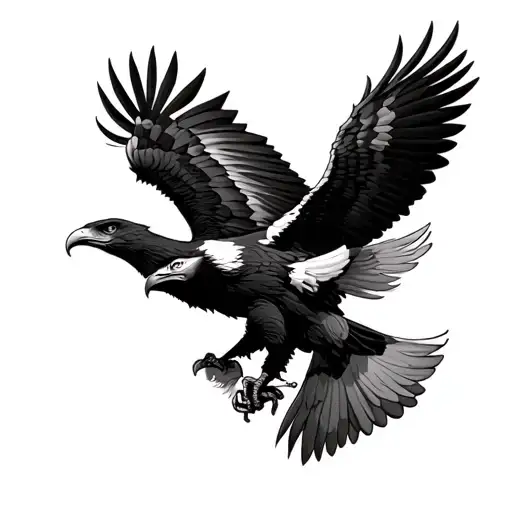 golden eagle and child tattoo design idea