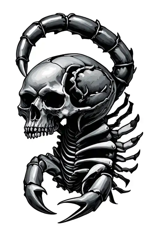 Zodiac Scorpio skulls tattoo design idea