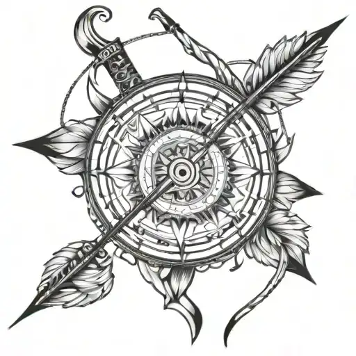 sagittarius native american bow and arrow mandala tattoo tattoo design idea