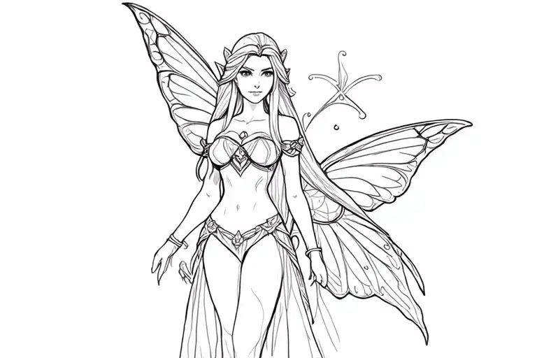 princess zelda sexy fairy tattoo design idea