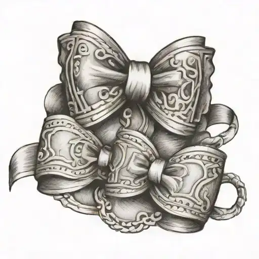 garter tattoo with bow tie tattoo design idea
