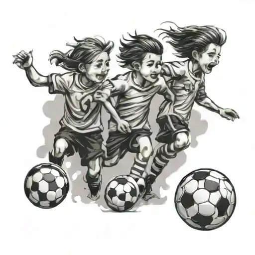3 best friends who played soccer tattoo design idea