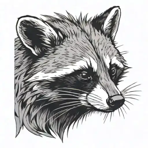 feral raccoon with cool filler spaces tattoo design idea