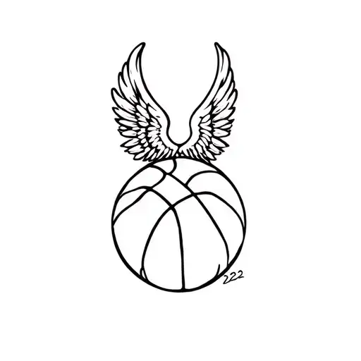 "22" "22" basketball with wings tattoo design idea