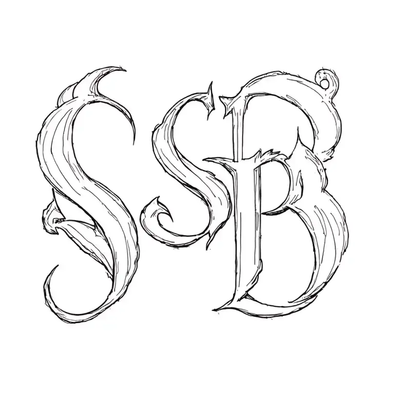 S D old English lettering tattoo tattoo design idea