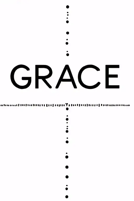 strength grace braille tattoo design idea