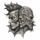 double face tattoo design idea