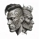 double face tattoo design idea