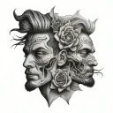 double face tattoo design idea