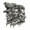 double face tattoo design idea