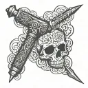 hand drill tattoo design idea