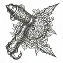 hand drill tattoo design idea