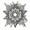 hexagram tattoo design idea