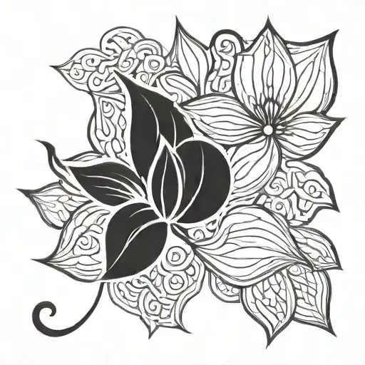 lotus ivy 7 tattoo design idea