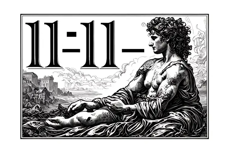 11:11 in roman numerals with Cupio under tattoo design idea