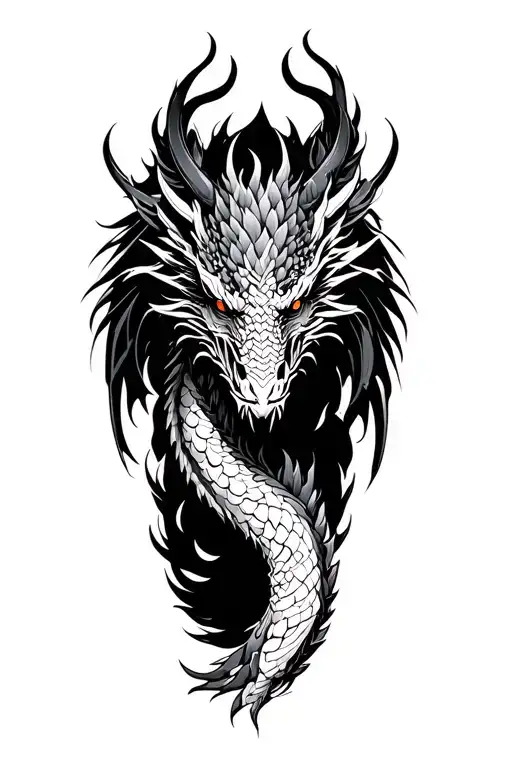 ELECTRICAL ANGUILA FOR part of Dragon Oriental legs tattoo design idea