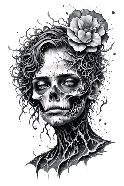 mental health and addiction tearing my head apart tattoo design idea