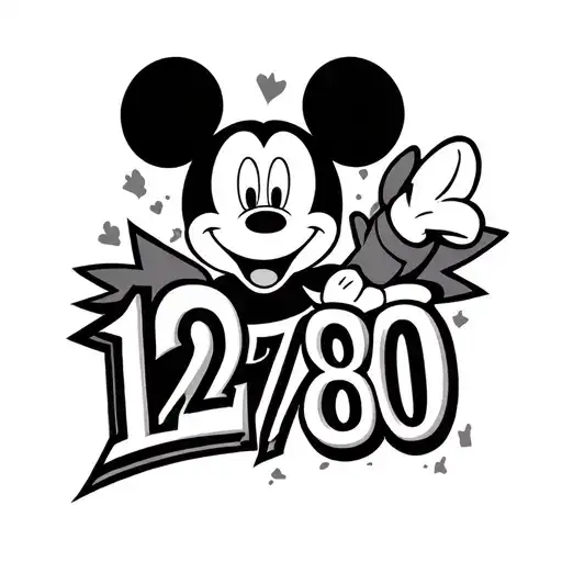 "12/23/80" mickey mouse tattoo design idea