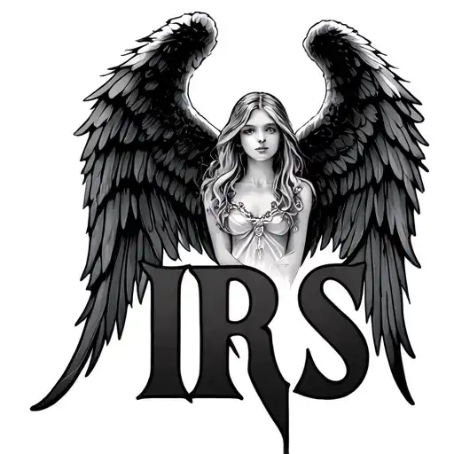 "IRIS" angel wings tattoo design idea
