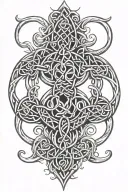 A Celtic knotwork design incorporating symbols of protection and healing, inspired by Celtic mythology and your work as a paramedic tattoo design idea