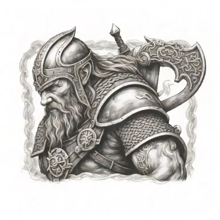 viking warrior tattoo design idea