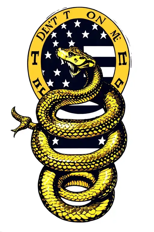 don't tread on me snake patriot yellow 2nd amendment tattoo design idea