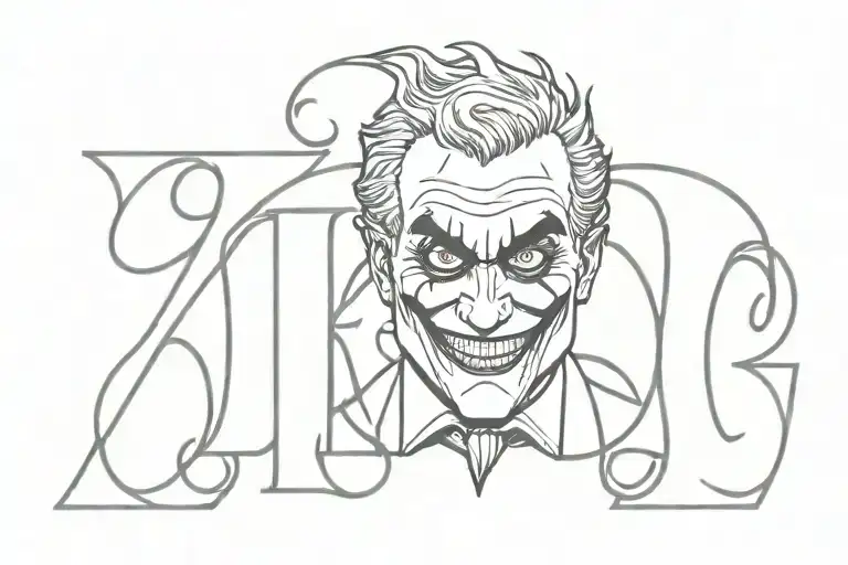 joker letter tattoo design idea