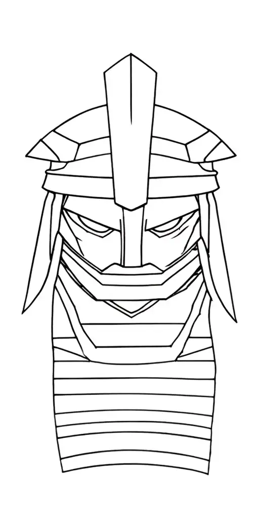 Samurai head with helmet tattoo design idea