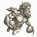greek god atlas holding the world tattoo design idea