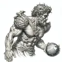 greek god atlas holding the world tattoo design idea