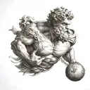 greek god atlas holding the world tattoo design idea