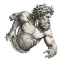 greek god atlas holding the world tattoo design idea
