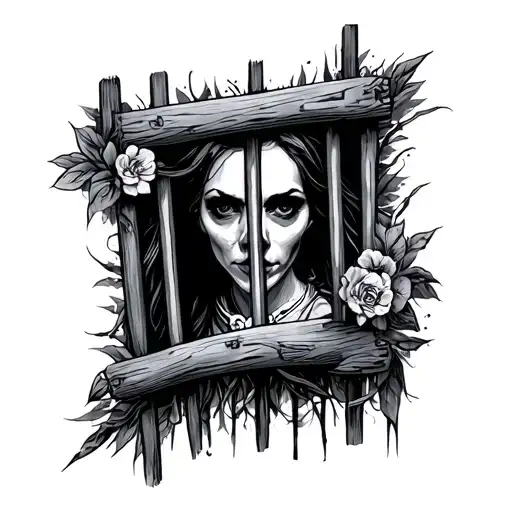 Past behind bars tattoo design idea