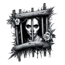 Past behind bars tattoo design idea