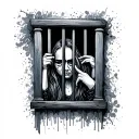 Past behind bars tattoo design idea