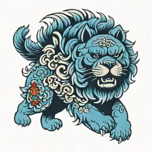 blue Rasta chow chow tattoo design idea