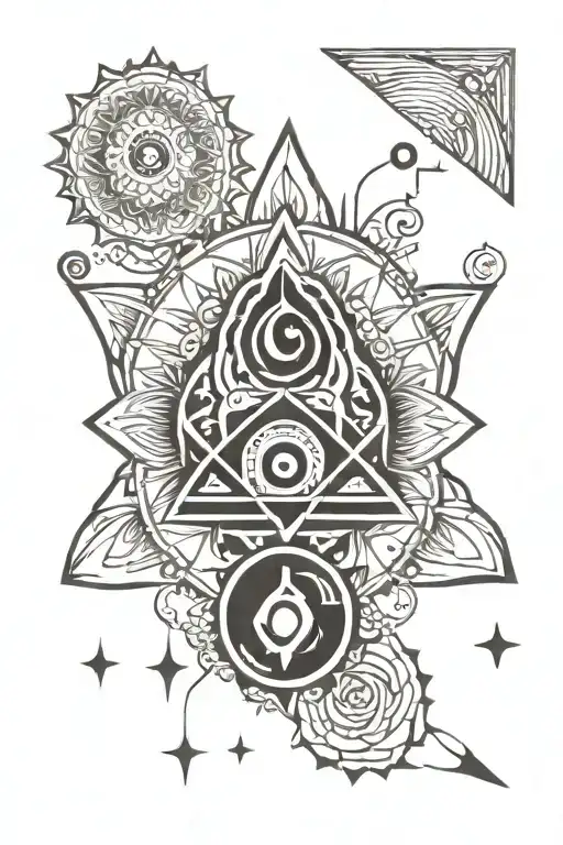 chakra symbols tattoo design idea