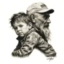 dad and son relationship   tattoo design idea