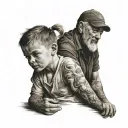 dad and son relationship   tattoo design idea