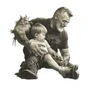 dad and son relationship   tattoo design idea
