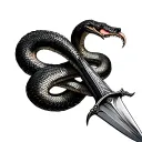 dagger with snake eating its self tattoo design idea