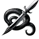 dagger with snake eating its self tattoo design idea
