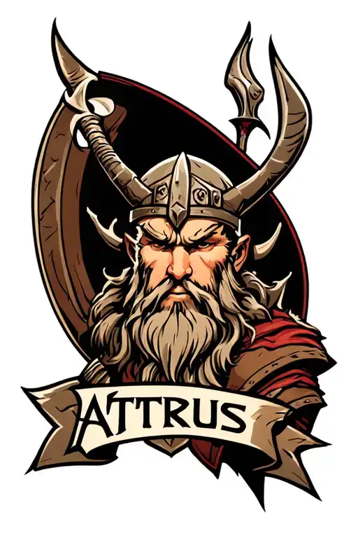 Norse GOD OF WAR inspired tattoo with the Name Atreus tattoo design idea