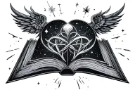 bookish theme with celestial elements intertwined sternum tattoo design idea