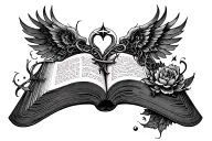 bookish theme with celestial elements intertwined sternum tattoo design idea