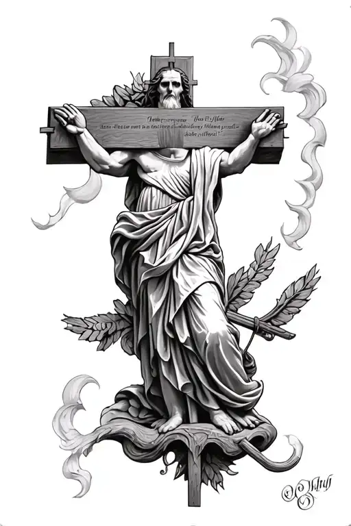 ten holy commandments tattoo design idea